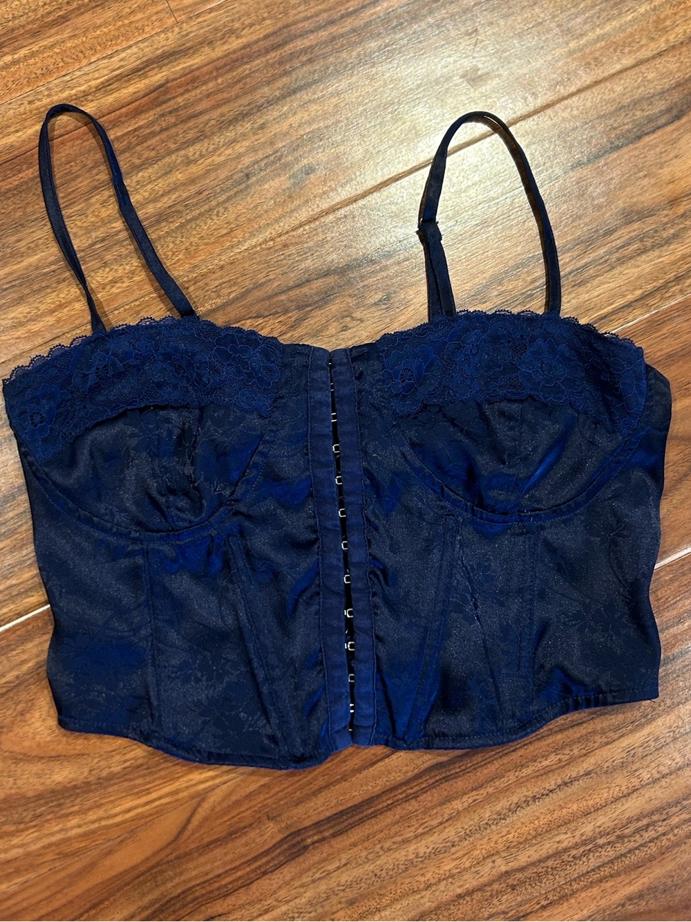 La hearts pacsun navy blue corset tank size medium